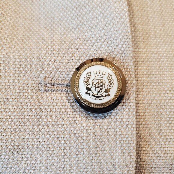 NWT RACHEL ZOE SZ 6 Basket Weave Long Vest With Gold Tone Buttons Tan Beige - Picture 3 of 9